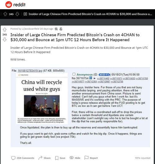 2021年5月20日 redditへのリンク画像です。