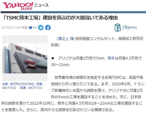 2021年12月7日 Yahooニュースへのリンク画像です。