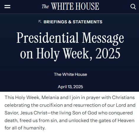 2025�N4��13�� The WHITE HOUSE�ւ̃����N�摜�ł��B