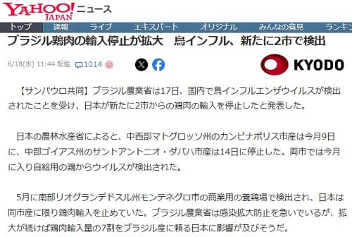 2025年6月18日 Yahooニュースへのリンク画像です。