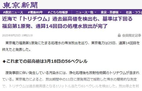 2025年8月25日 東京新聞へのリンク画像です。
